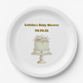 Be-editbare Vintage Neutrale Baby Shower Papieren Bordje