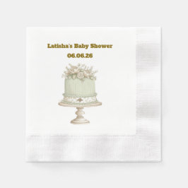 Be-editbare Vintage Neutrale Baby Shower Servet