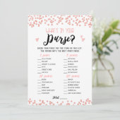 Be-editbare Wat zit er in je tas Bruids douche kaa Kaart (Staand voorkant)