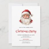 Be-editbare Waterverf Kerstman Kerst Dinner Kaart (Voorkant)