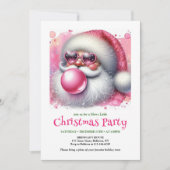 Be-editbare Waterverf Roze Kerstman Bubble Gum Uit Kaart (Voorkant)