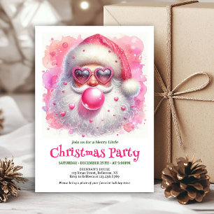 Be-editbare Waterverf Roze Kerstman Bubble Gum Uit Kaart