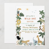 Be-editbare Wild One Safari Uitnodiging Template (Voorkant / Achterkant)