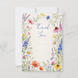 Be-editbare Wilde Bloem Bedankkaart