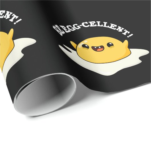 Be Egg cellent Funny Egg Pun Dark BG Cadeaupapier (Rol Hoek)