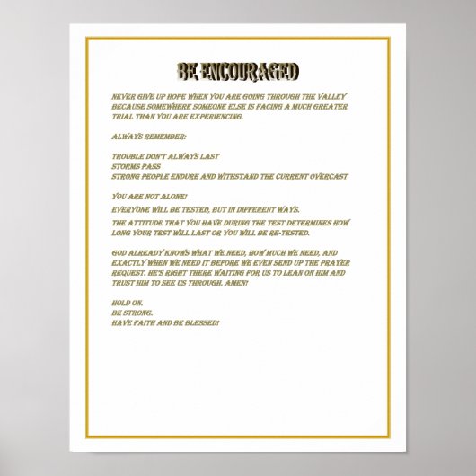 Be Encouraged - Poster (Voorkant)