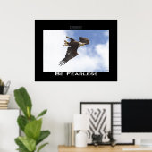 BE FEARLESS Bald Eagle Motivatie Photo Poster (Thuiskantoor)