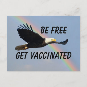 Be Free Get Vaccinated Flying American Bald Eagle Briefkaart