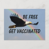 Be Free Get Vaccinated Flying American Bald Eagle Briefkaart (Voorkant)