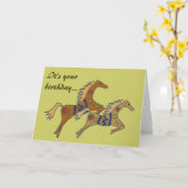 BE- Galloping Horses Verjaardag Kaart (Gele Bloem)