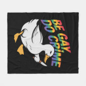 Be Gay Do Crime Funny Goose Rainbow Pride LGBTQ Fleece Deken (Voorkant (Horizontaal))