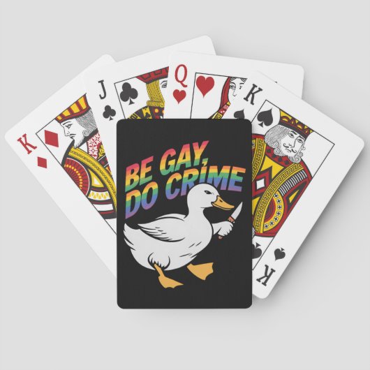 Be Gay Do Crime Funny Goose Rainbow Pride LGBTQ Pokerkaarten (Achterkant)