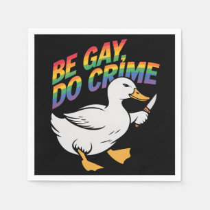 Be Gay Do Crime Funny Goose Rainbow Pride LGBTQ Servet