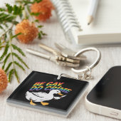 Be Gay Do Crime Funny Goose Rainbow Pride LGBTQ Sleutelhanger (Voorkant Rechts)