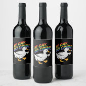 Be Gay Do Crime Funny Goose Rainbow Pride LGBTQ Wijn Etiket (Flessen)