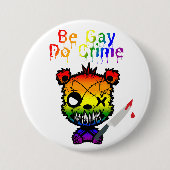 Be Gay Do Crime LGBTQ+ Pride Beer Ronde Button 7,6 Cm (Voorkant)