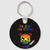 Be Gay Do Crime LGBTQ+ Pride Beer Sleutelhanger (Achterkant)