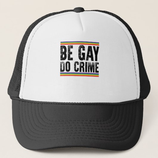 Be Gay Do Crime  LGBTQ Pride Trucker Pet (Voorkant)