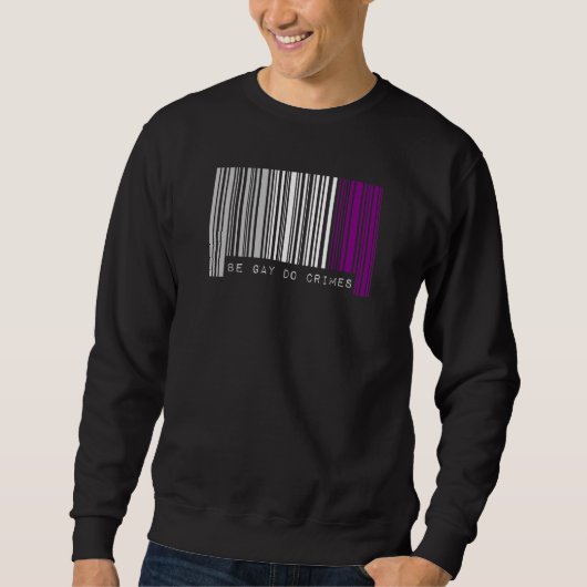 Be Gay Do Crimes Barcode Asexual Pride Vlag Aesthe Trui (Voorkant)