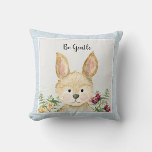 Be Gentle Bunny Waterverf Woodland Animal Art Kussen