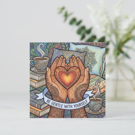 Be Gentle With Yourself Personalized Card Feestdagenkaart (Staand voorkant)