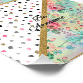 "be Geweldige" citaat bloemoraal abstract ontwerp Foto Afdruk (Hoek)