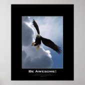 BE GEWELDIGE Flying Bald Eagle Motivatie Poster (Voorkant)