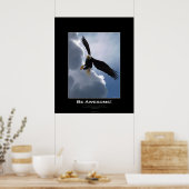 BE GEWELDIGE Flying Bald Eagle Motivatie Poster (Keuken)