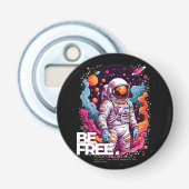 BE GRATIS Astronaut ontwerp Button Flesopener (Voorkant)