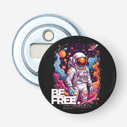 BE GRATIS Astronaut ontwerp Button Flesopener (Voorkant)