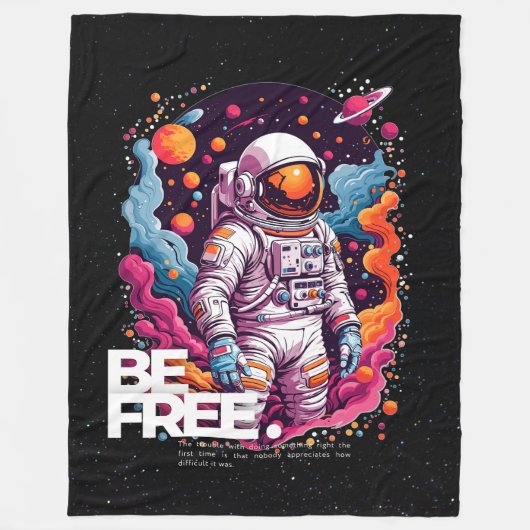 BE GRATIS Astronaut ontwerp Fleece Deken (Voorkant)