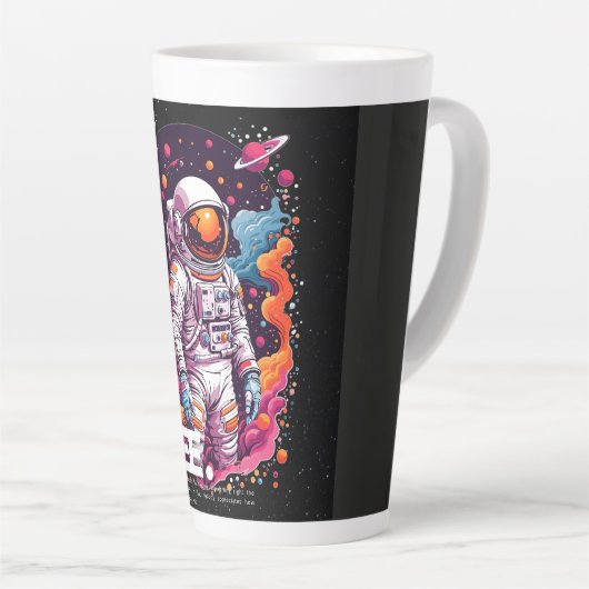 BE GRATIS Astronaut ontwerp Latte Mok (Rechterhoek)