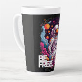 BE GRATIS Astronaut ontwerp Latte Mok (Linkerhoek)