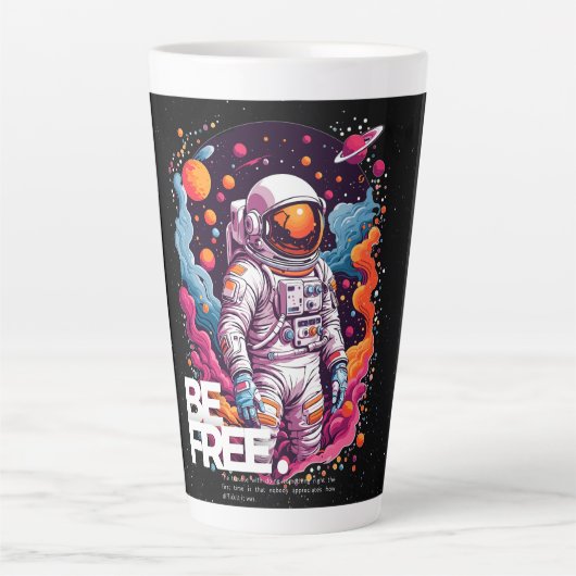 BE GRATIS Astronaut ontwerp Latte Mok (Voorkant)