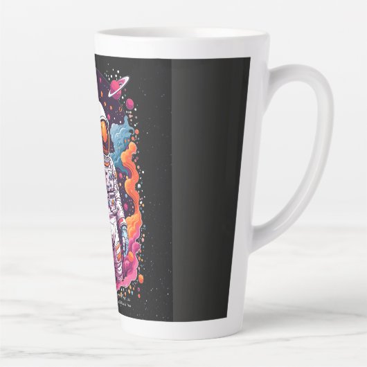 BE GRATIS Astronaut ontwerp Latte Mok (Rechts)