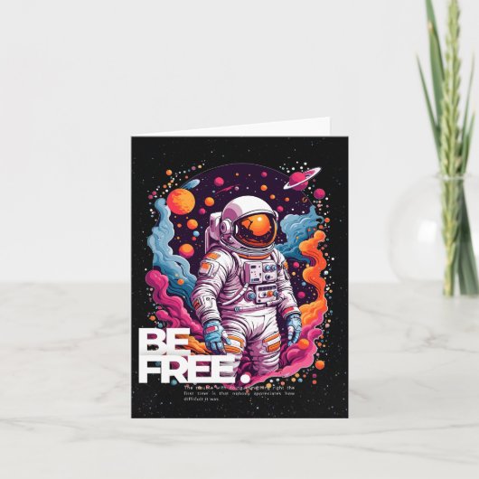 BE GRATIS Astronaut ontwerp Notitiekaartje (Voorkant)