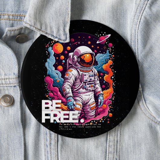 BE GRATIS Astronaut ontwerp Ronde Button 6,0 Cm (In situ)