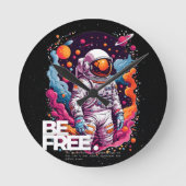 BE GRATIS Astronaut ontwerp Ronde Klok (Voorkant)