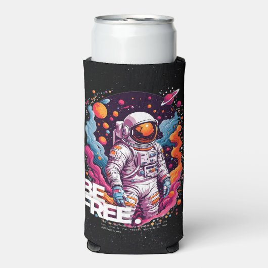 BE GRATIS Astronaut ontwerp Seltzer Blikjeskoeler (Seltzer Voorkant)
