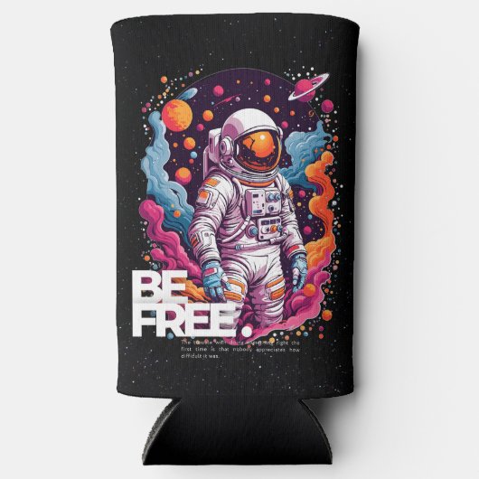 BE GRATIS Astronaut ontwerp Seltzer Blikjeskoeler (Voorkant)