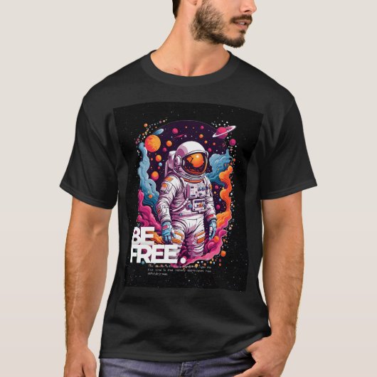 BE GRATIS Astronaut ontwerp T-shirt (Voorkant)