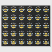 Be Hap-bee Funny Bee Pun Dark BG Cadeaupapier (Vlak)