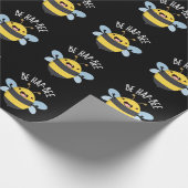 Be Hap-bee Funny Bee Pun Dark BG Cadeaupapier (Hoek)