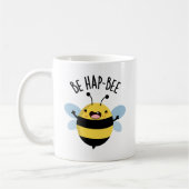 Be Hap-Bee Funny Bee Pun Koffiemok (Links)