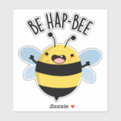 Be Hap-Bee Funny Bee Pun Sticker (Vel)