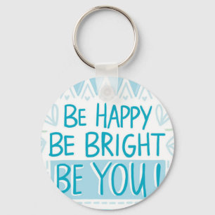 BE HAPPY 2,25-inch Basic Button Sleutelhanger