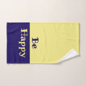 Be Happy Bath Towels (Butter Yellow & Navy Blue) Bad Handdoek (Handdoek)