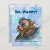 Be Happy briefkaart beroemd gemaakt door Mike Wint (Voorkant / Achterkant)