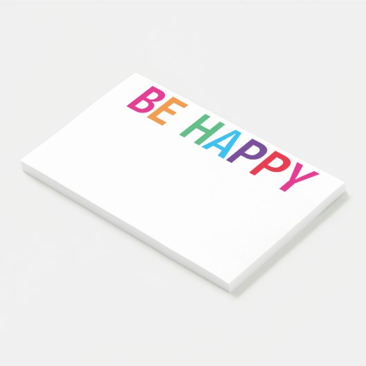 Be Happy Bright Meerkleurig 10 x 6 Post-it® Notes (Schuin)