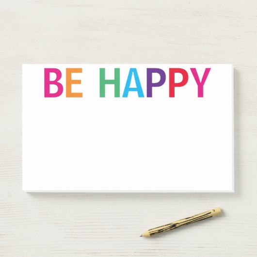 Be Happy Bright Meerkleurig 10 x 6 Post-it® Notes (Op bureau)